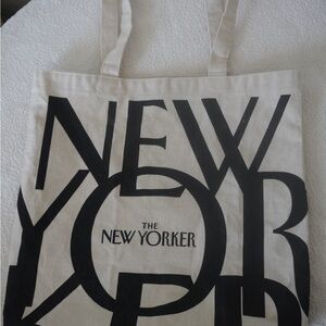 The New Yorker Black and Cream Tote Bag